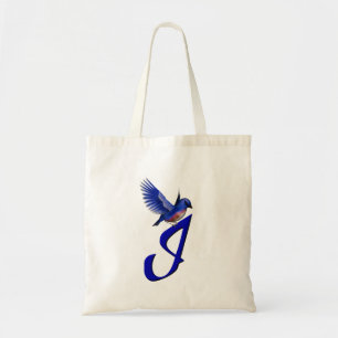 Bolso De Tela Monograma Inicial Bluebird Elegante