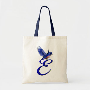 Bolso De Tela Monograma Inicial Bluebird Elegante E