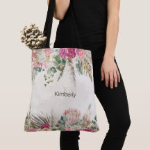 Monograma Inicial Floral Boho Neutral Pastel