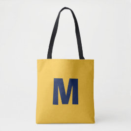 Bolso De Tela monograma inicial moderno y elegante en amarillo y