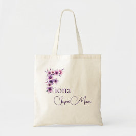 Bolso De Tela Monograma inicial + Nombre Super Mamá