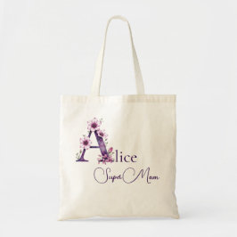 Bolso De Tela Monograma inicial + Nombre Super Mamá