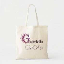 Bolso De Tela Monograma inicial + Nombre Super Mamá