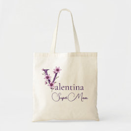 Bolso De Tela Monograma Inicial + Nombre Super Mamá