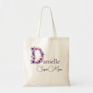 Bolso De Tela Monograma inicial + Nombre Super Mamá