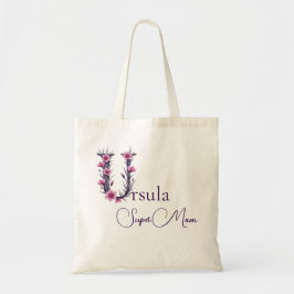 Bolso De Tela Monograma Inicial + Nombre Super Mamá