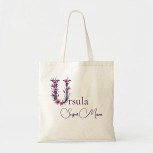 Bolso De Tela Monograma Inicial + Nombre Super Mamá