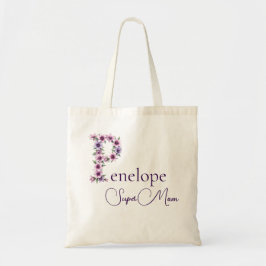 Bolso De Tela Monograma inicial + Nombre Super Mamá