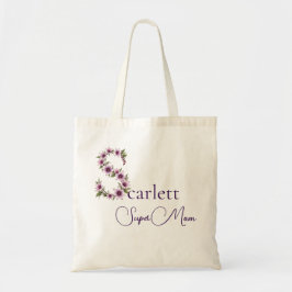 Bolso De Tela Monograma inicial + Nombre Super Mamá