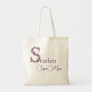 Bolso De Tela Monograma inicial + Nombre Super Mamá