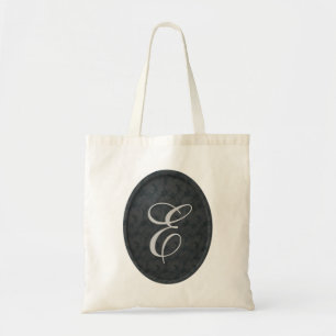 Bolso De Tela Monograma Inicial Personalizada Elegante Negro 