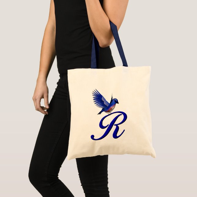Bolso De Tela Monograma Inicial R de Bluebird (Anverso (producto))
