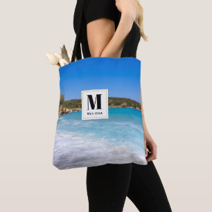 Bolso De Tela Monograma Isla Tropical Playa Exótica