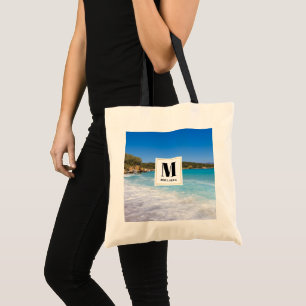Bolso De Tela Monograma Isla Tropical Playa Exótica