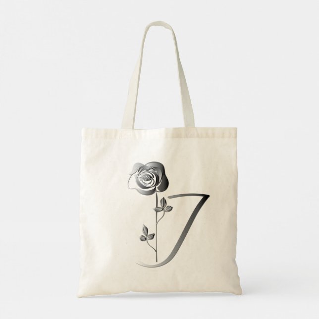 Bolso De Tela Monograma J manuscrito con Rosa (Reverso)