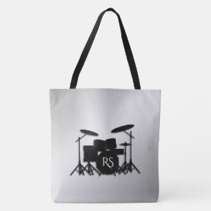 Bolso De Tela Monograma juego de tambor plateado
