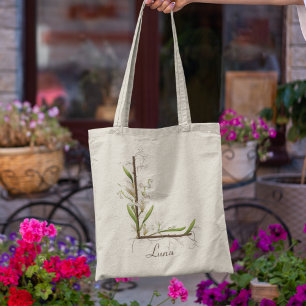 Bolso De Tela Monograma L de Lirio de los Valles Elegante con No