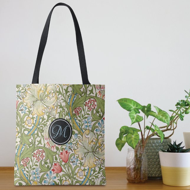 Bolso De Tela Monograma Lirio Dorado William Morris (Subido por el creador)