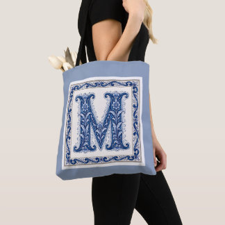 Bolso De Tela Monograma M de Herencia Noruega - Azul