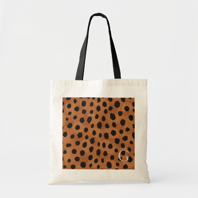 Bolso De Tela Monograma marrón elegante de la impresión del (Frente)
