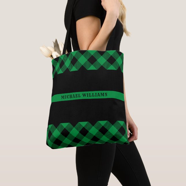 Bolso De Tela Monograma militar de la tela escocesa del búfalo (Detalle)