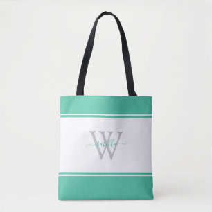 Bolso De Tela Monograma moderno de escritura de cemento