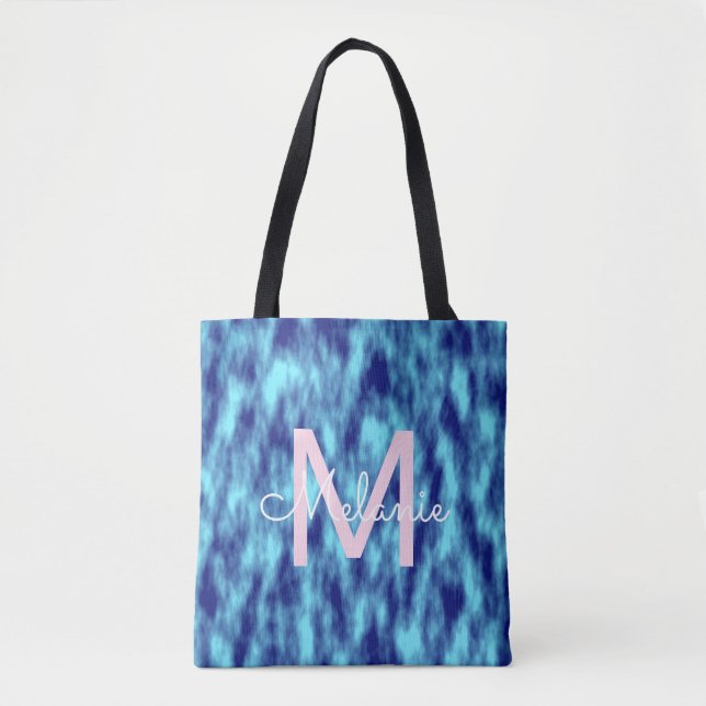 Bolso De Tela Monograma moderno de tinte azul turquesa (Anverso)