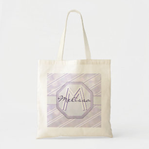 Bolso De Tela Monograma moderno en franjas