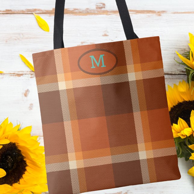 Bolso De Tela Monograma moderno moderno simple Tartán Placa (Subido por el creador)