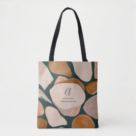 Bolso De Tela Monograma moderno óxido verde abstracto moda elega
