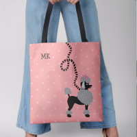 Monograma moderno retro rosado de perro falto de c