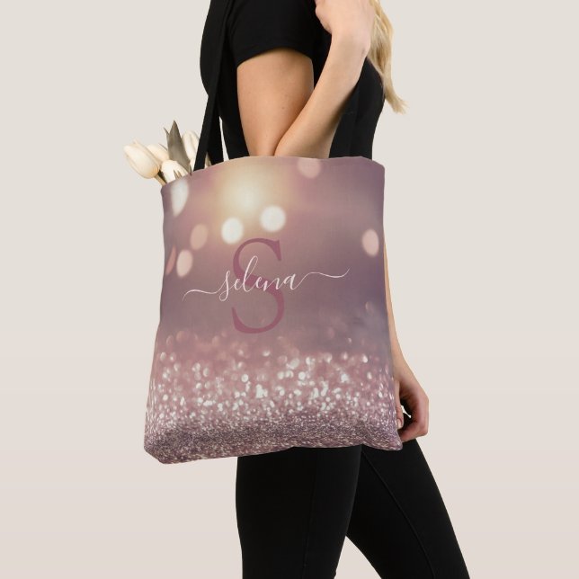 Bolso De Tela Monograma moderno Rosa de oro (Detalle)
