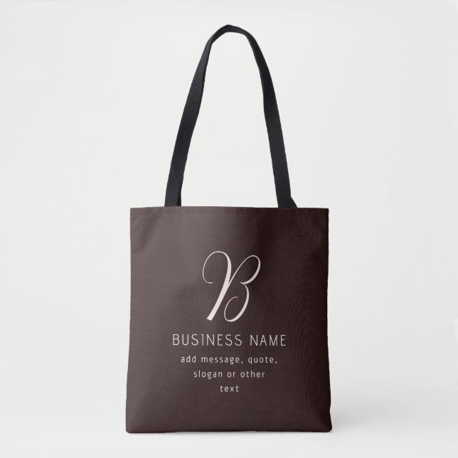 Bolso De Tela Monograma moderno y elegante de nombres de negocio (Anverso)