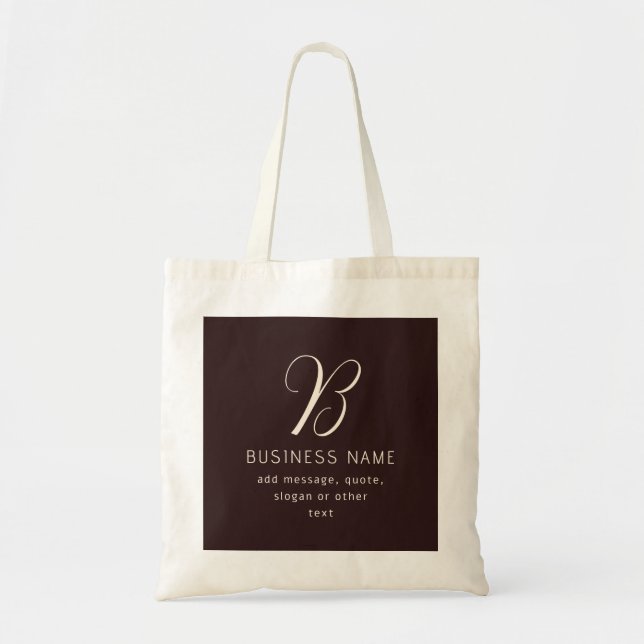 Bolso De Tela Monograma moderno y elegante de nombres de negocio (Frente)
