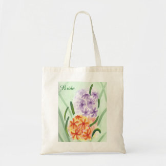 Bolso De Tela Monograma Naranja púrpura Hyacinina acuarela Flora