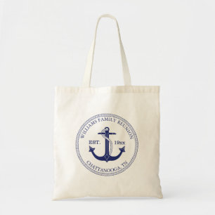 Bolso De Tela Monograma náutico de la reunión de familia del