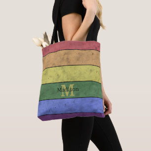 Bolso De Tela Monograma negro angustiado por el orgullo de la ba