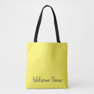 Bolso De Tela Monograma negro básico de color sólido amarillo