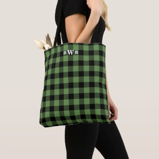 Bolso De Tela Monograma negro con relleno de búfalo verde