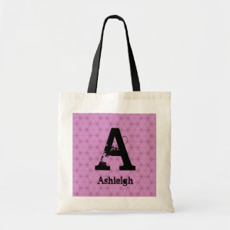 Bolso De Tela Monograma negro del Grunge de la dama de honor y