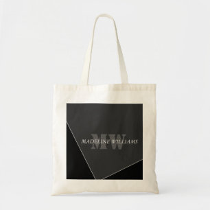 Bolso De Tela Monograma negro gris artístico moderno