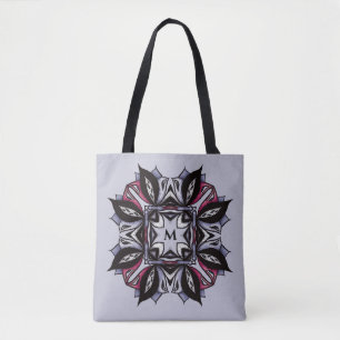 Bolso De Tela Monograma negro morado gótico Mandala gótico
