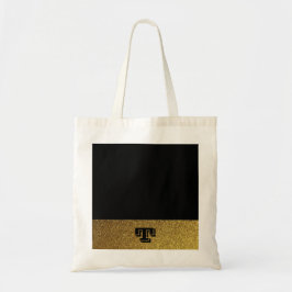 Bolso De Tela Monograma negro y dorado