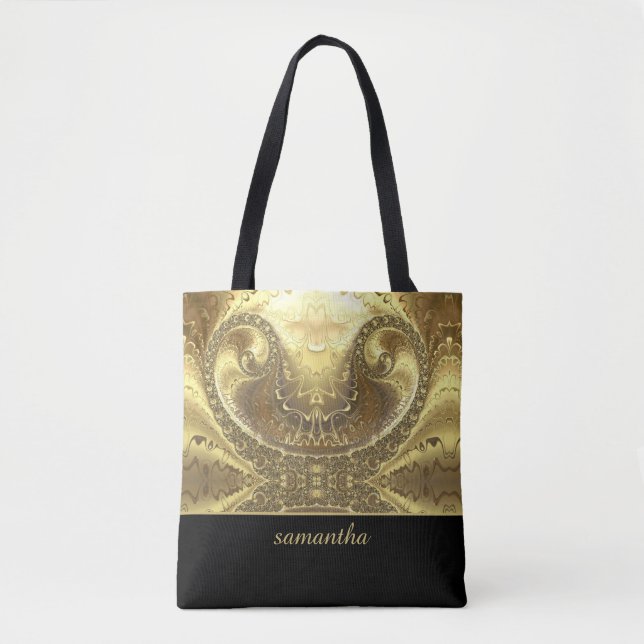 Bolso De Tela Monograma negro y oro brillante (Anverso)