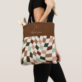 Bolso De Tela Monograma Neutral Personalizado de tablero de ajed