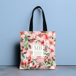 Bolso De Tela Monograma Nombre Cerezo Blossom Agua Flora