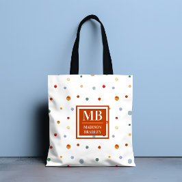Bolso De Tela Monograma Nombre Moda acuarela colorida Punto de P