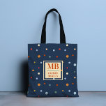 Bolso De Tela Monograma Nombre Moda acuarela colorida Punto de P<br><div class="desc">Este moderno diseño presenta un colorido patrón de puntos de polka acuático sobre un fondo azul marino. Personalice su monograma y nombre editando el texto en el cuadro de texto proporcionado #personalizado #regalos personalizados #monograma #monogrammed #inicial #name #gifts #personalizgifts #tote #totebags #bags #accessces #giftsforgirls</div>