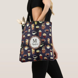Bolso De Tela Monograma Nombre Venti Coffee Lover