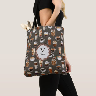 Bolso De Tela Monograma Nombre Venti Coffee Lover Brown